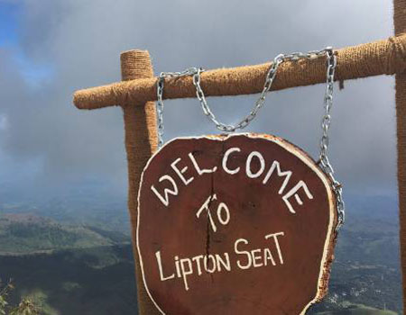 The only thing at the summit of Lipton's Seat is this wooden sign, and an old bronze statue of Sir Thomas Lipton