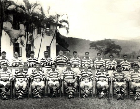 Vivian (Captain) and the Uva Rugby Team (in the club grounds)