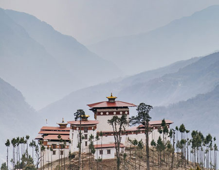 Gasa monastery or dzong with valley background. Photo: Andrew Peacock / Getty Images
