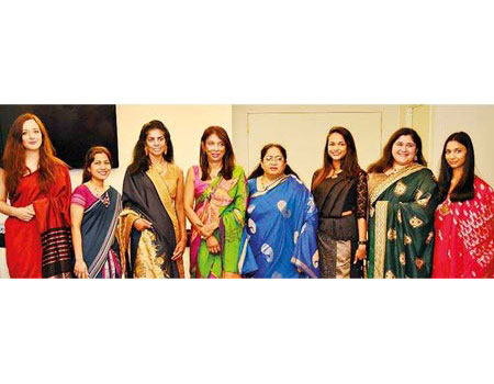 Models displaying the sarees