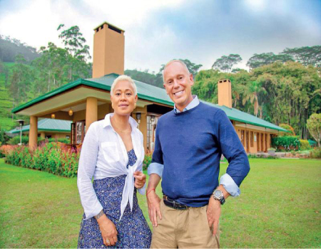 Master Chef Monica Galetti and Barrister Rob Rinder at a Dilmah property