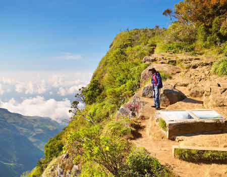 The view from World’s End, in Horton Plains National Park. Picture: Alamy