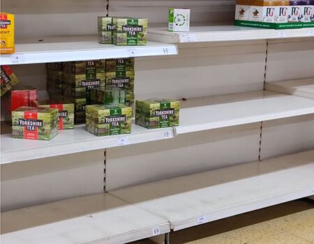 A lot of this Sainsbury's tea stocks had gone