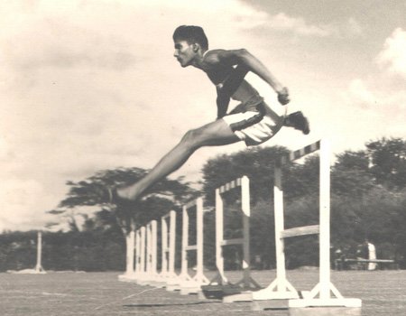Vivian - hurdling in Colombo, Ceylon