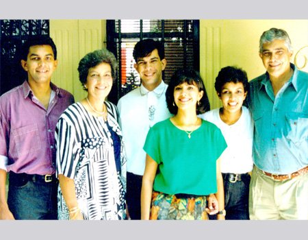 Vivian, Charmaine and their four children in Sydney, Australia (approx 1990-Christmas)