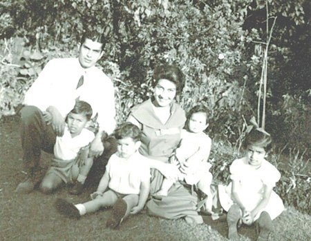 Vivian and Charmaine at Edinburgh Estate, Nanu Oya with their four children