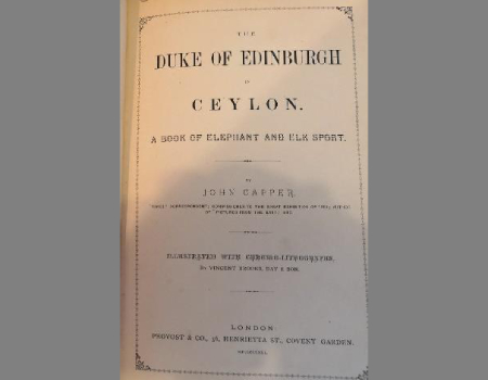 The book by James Capper The Duke of Edinburgh in Ceylon 1871