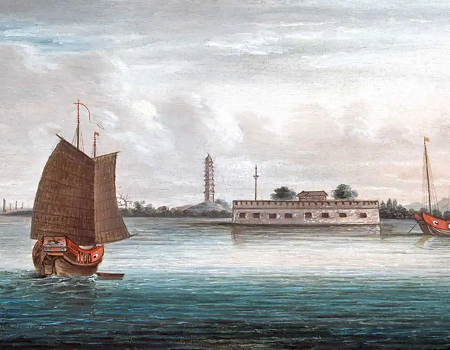 A fort on the Canton River during the First Opium War, artist unknown, 1840. Source: National Army Museum