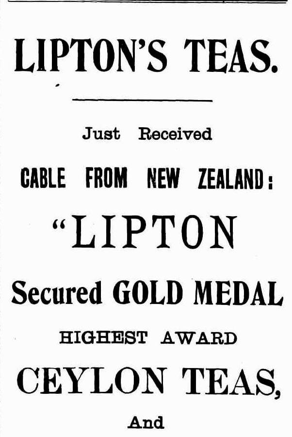 13.Lipton's Teas Secured Gold Medal
