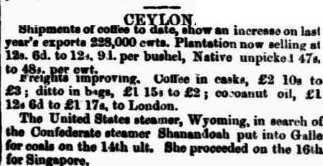 42.Ceylon - Shipments of coffee show an increase in exports